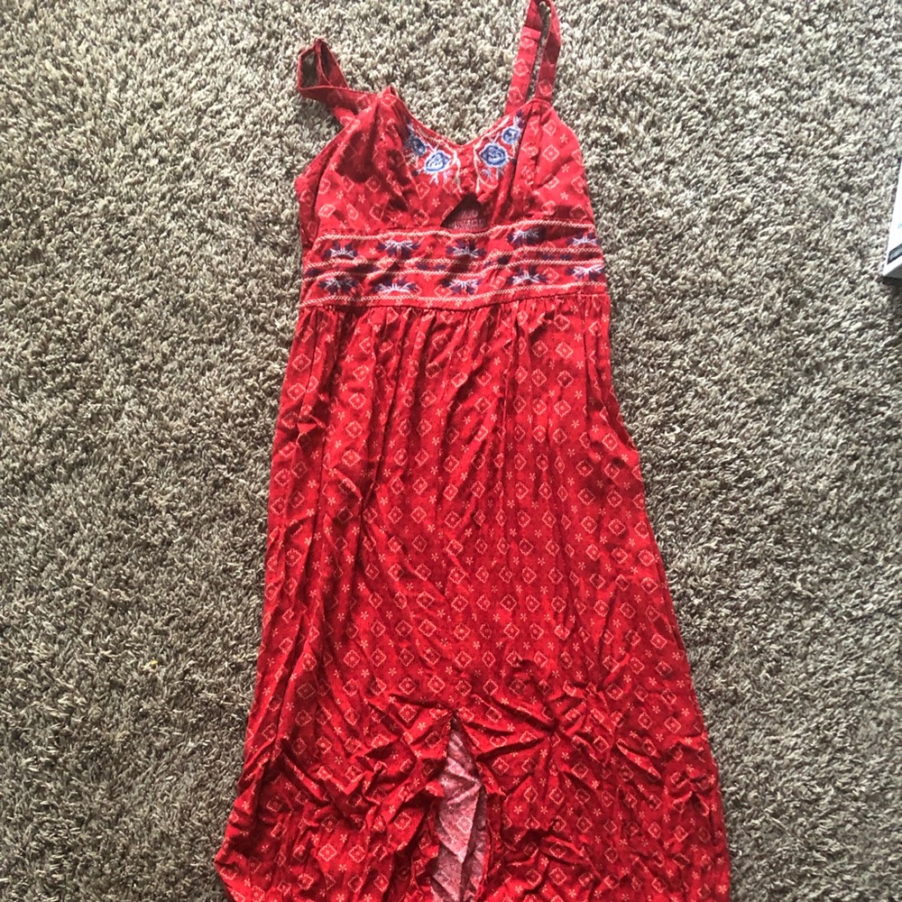 Red maxi dress
